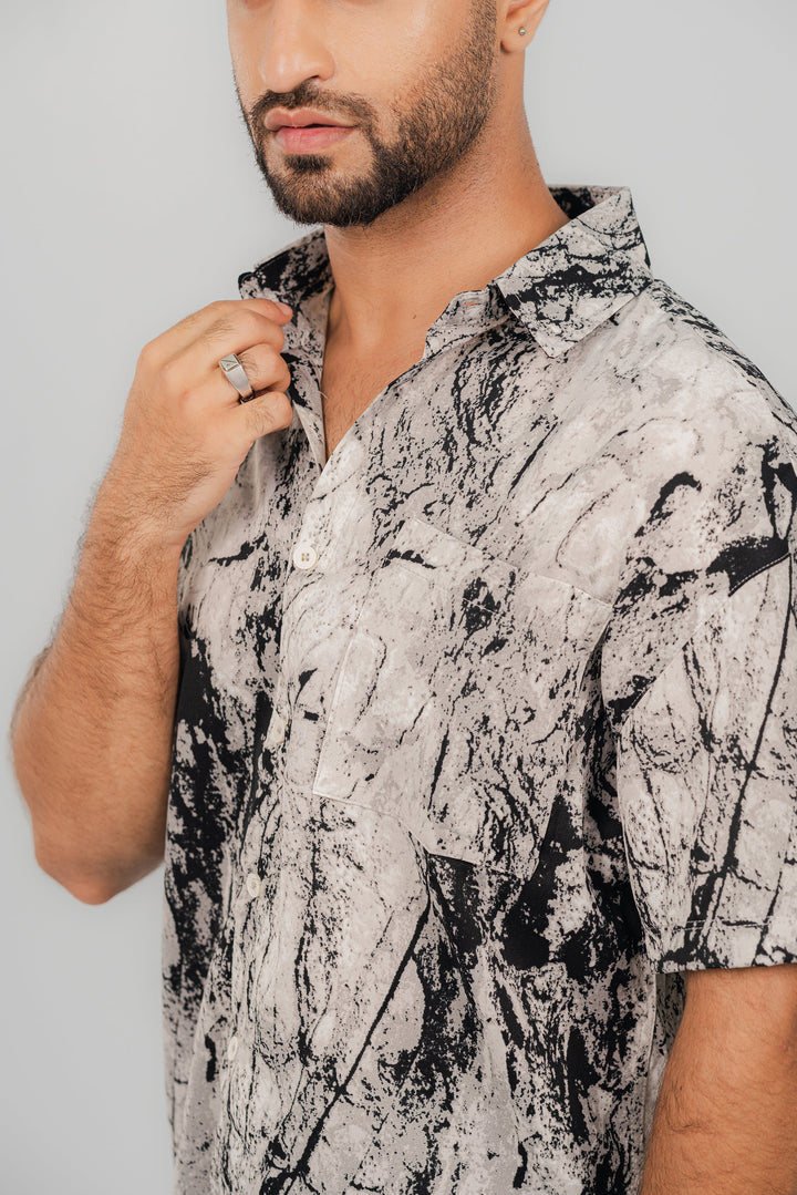 Marble White Half Shirt HS-2635 SPLAYD