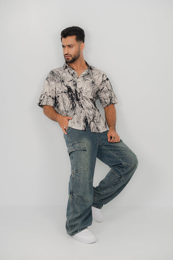Marble White Half Shirt HS-2635 SPLAYD