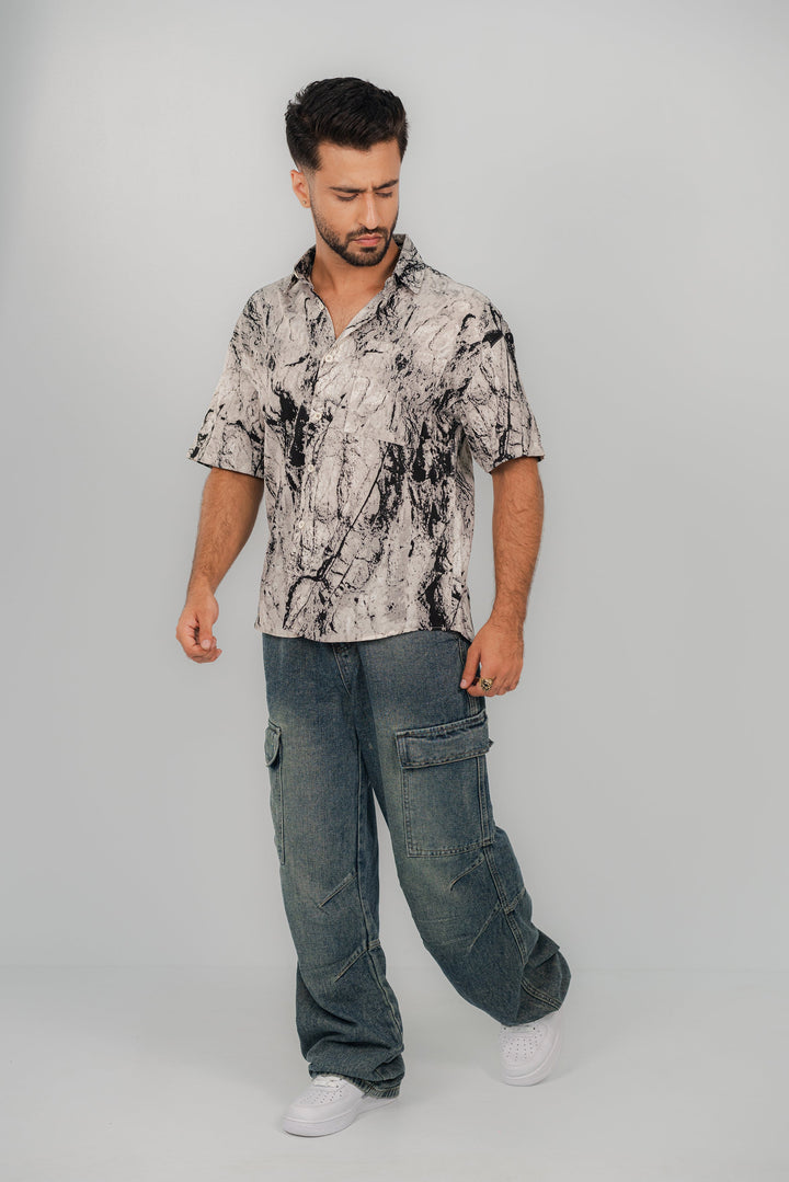 Marble White Half Shirt HS-2635 SPLAYD