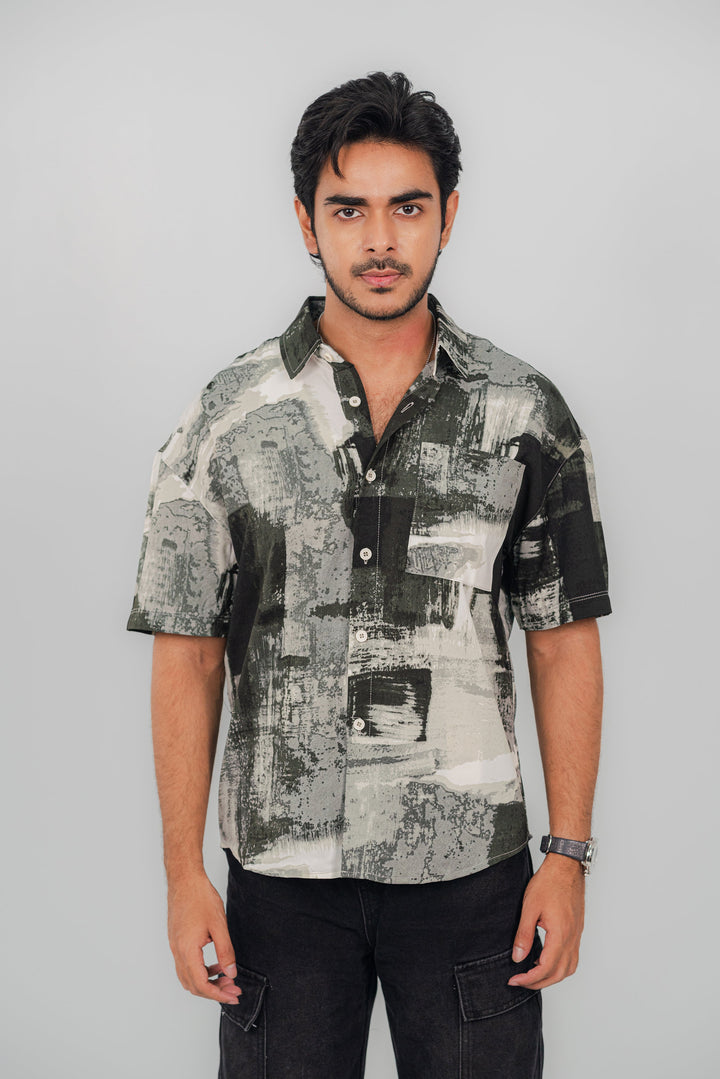 Artistic Gray Half Shirt HS-2632 Splayd