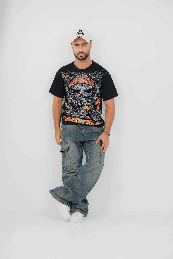 Harley Skull Black T-Shirt TS-2246 Splayd