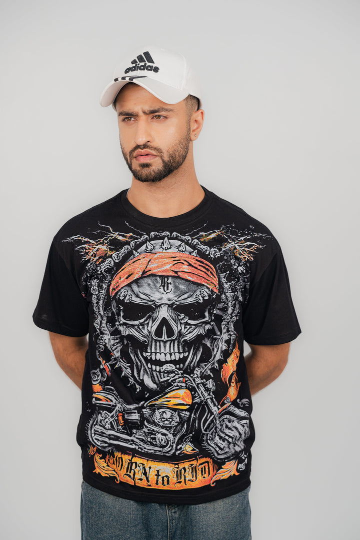 Harley Skull Black T-Shirt TS-2246 Splayd