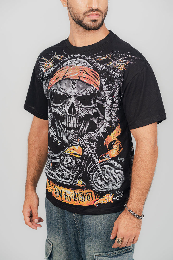Harley Skull Black T-Shirt TS-2246 Splayd