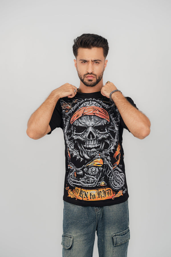 Harley Skull Black T-Shirt TS-2246 Splayd