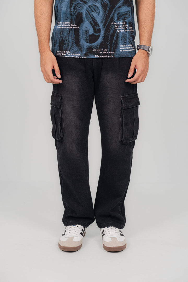 Cargo Black Washed Pant CP-2822 Splayd