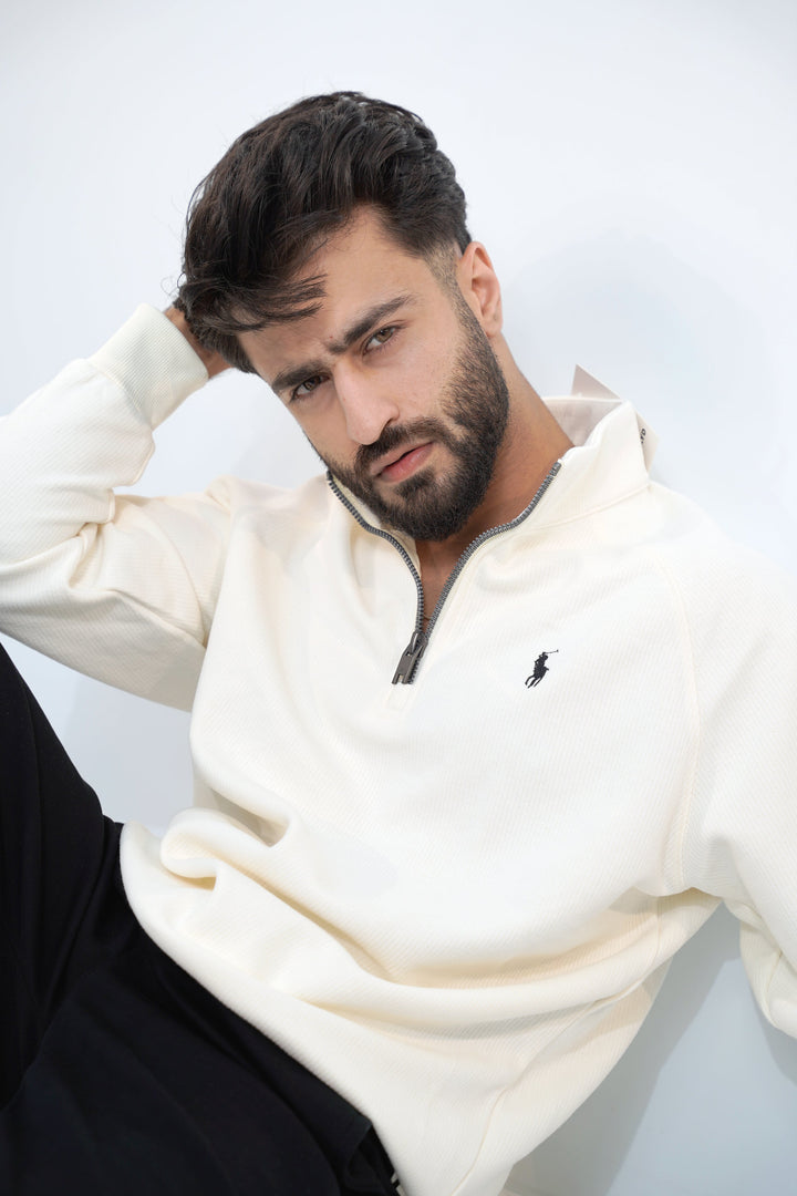 RL White Zip Sweatshirt SS-3303 SPLAYD