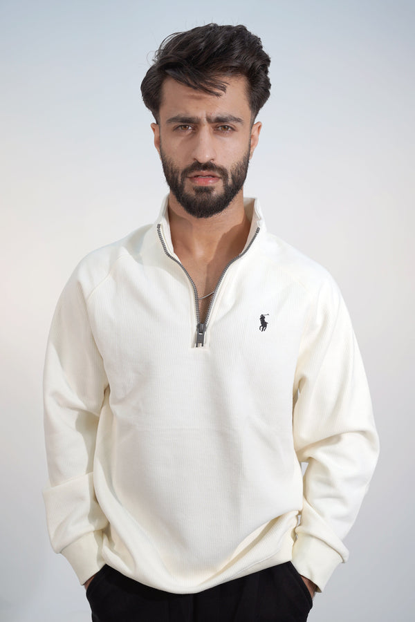 RL White Zip Sweatshirt SS-3303 SPLAYD