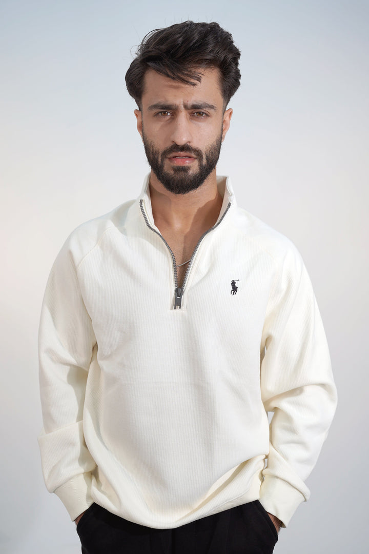 RL White Zip Sweatshirt SS-3303 SPLAYD