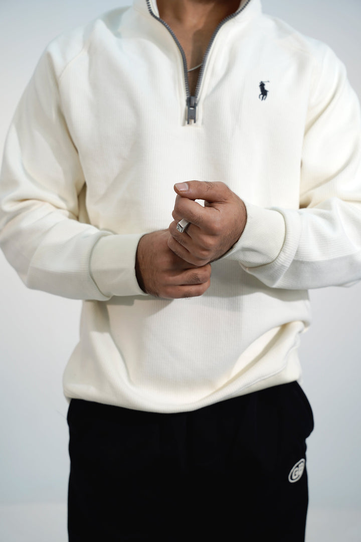 RL White Zip Sweatshirt SS-3303 SPLAYD