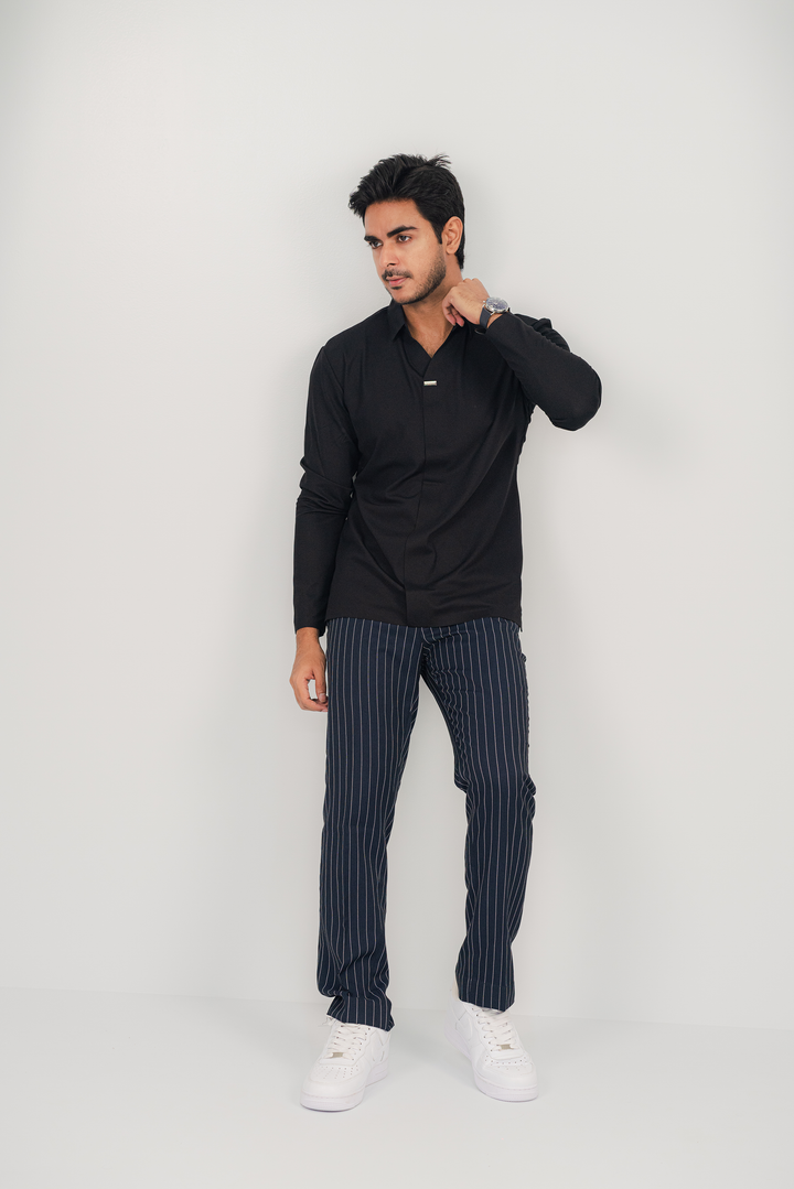 Snazzy Black Full Sleeve Polo PS-2045 SPLAYD