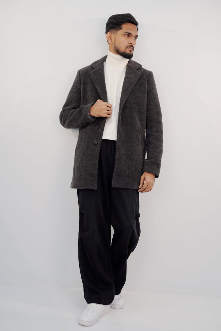 Stylish Coal Long Coat LC-3024 SPLAYD