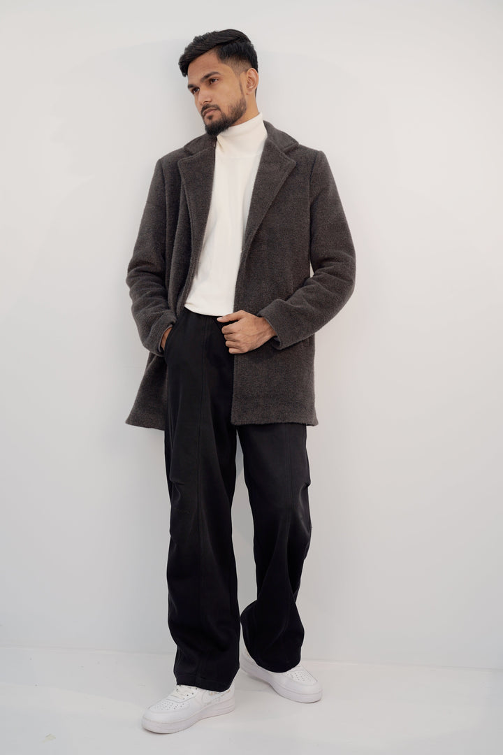 Stylish Coal Long Coat LC-3024 SPLAYD