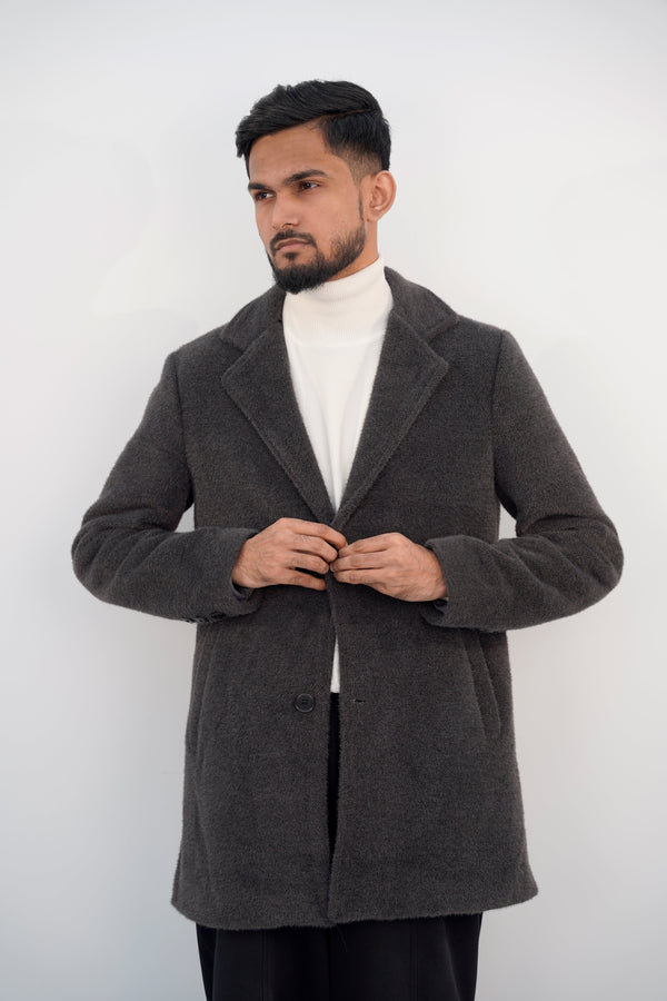 Stylish Coal Long Coat LC-3024 SPLAYD
