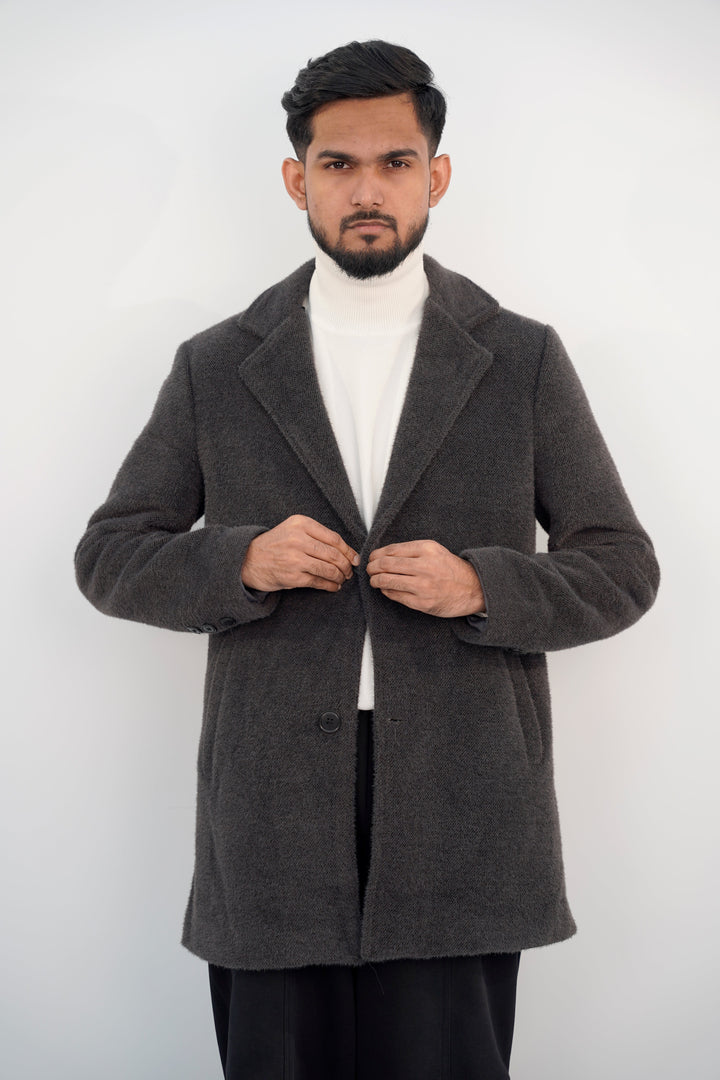 Stylish Coal Long Coat LC-3024 SPLAYD