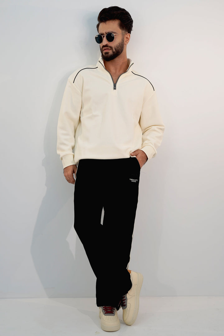 Vintage White Zip Sweatshirt SS-3301 SPLAYD