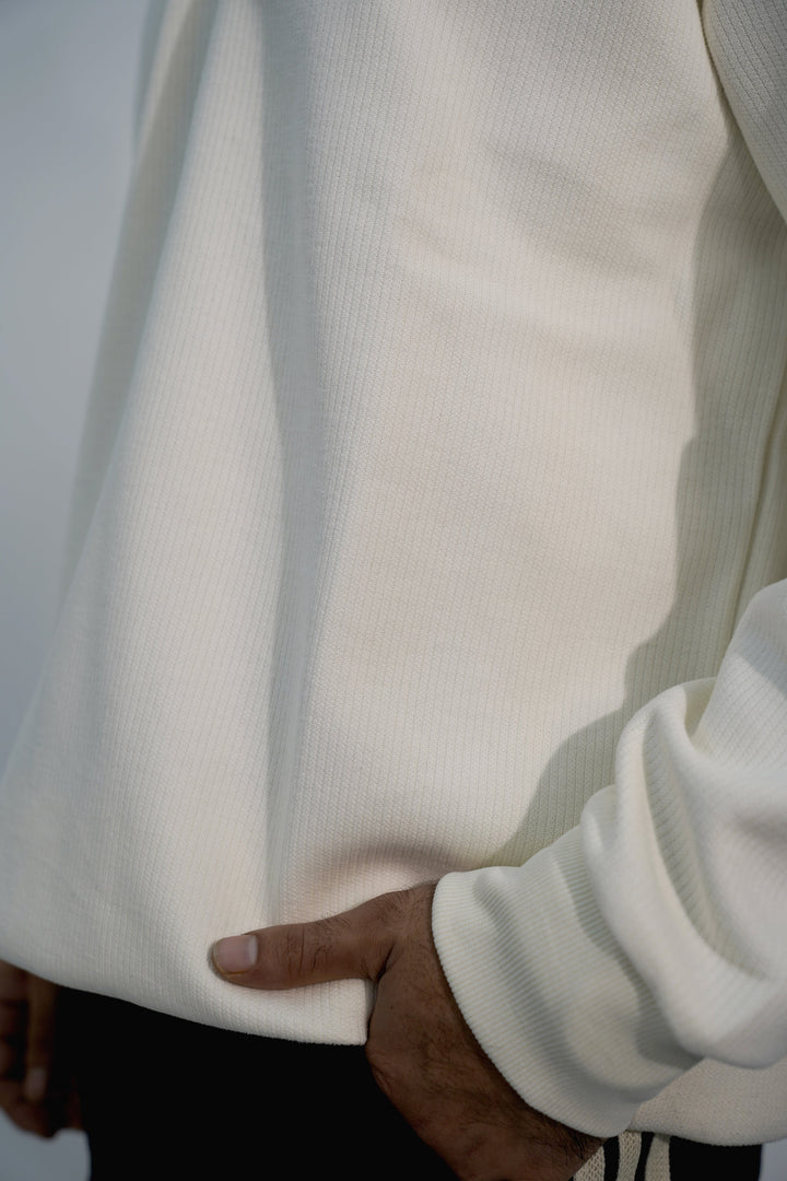 Vintage White Zip Sweatshirt SS-3301 SPLAYD