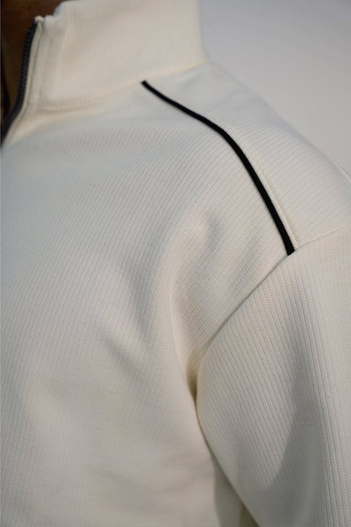 Vintage White Zip Sweatshirt SS-3301 SPLAYD