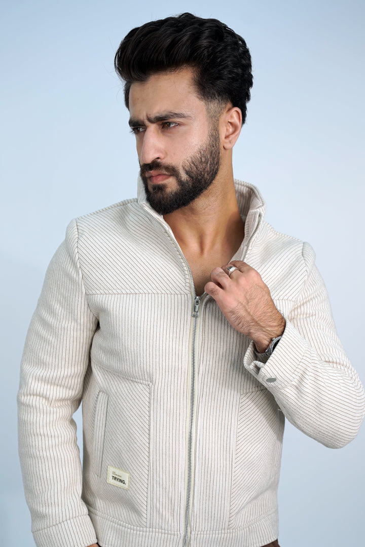 Zipper Near White Jacket ZJ-3002 SPLAYD