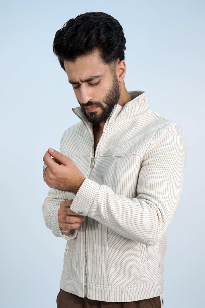 Zipper Near White Jacket ZJ-3002 SPLAYD