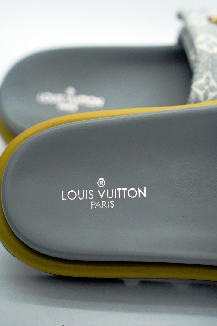 LV Pool Pillow Denim Ash Slide SPLAYD